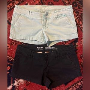 MOVING SALE! Set of two low rise short shorts - mint and black - size 0 / XS